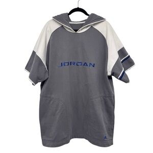 Jordan Gray and White Short-Sleeve Hoodie